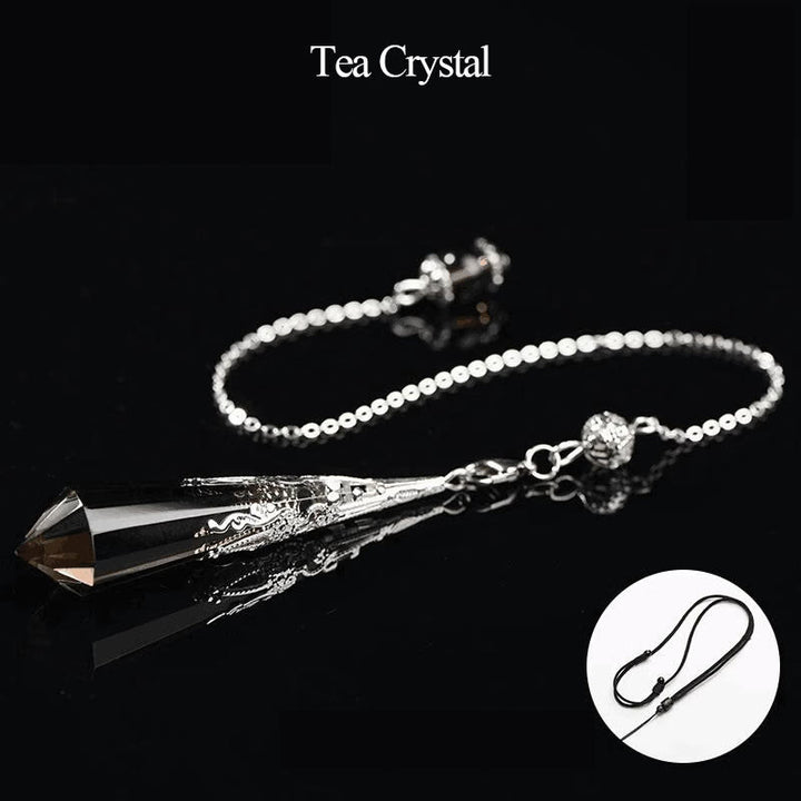 Olivenorma 24 Styles Natural Gemstones Crystal Dowsing Pendulum - Tea Crystal - image 31