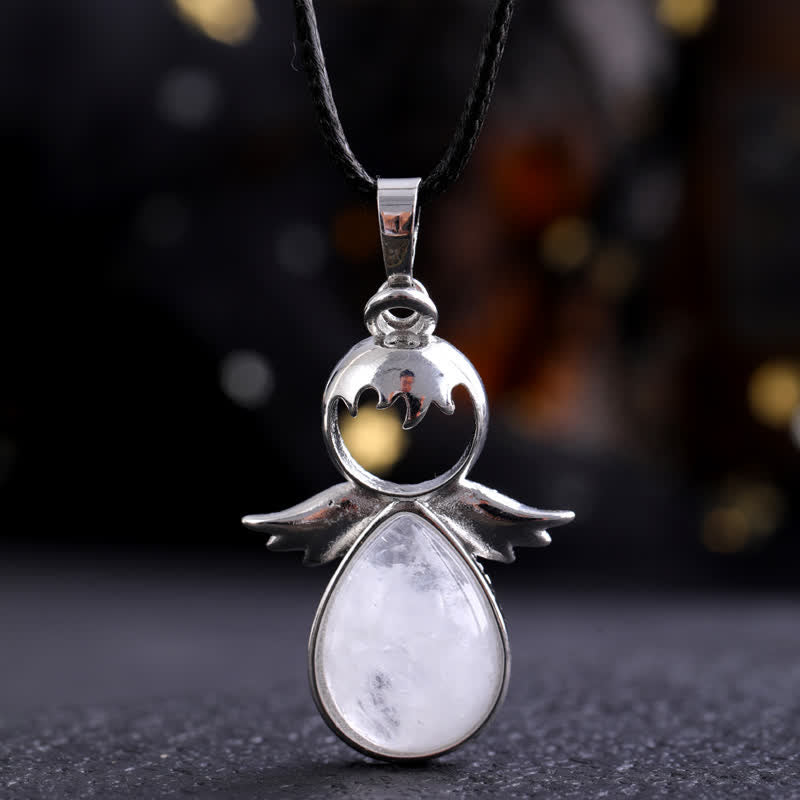 Olivenorma Angel Wing Crystal Drop Pendant Necklace - Clear Crystal - image 4