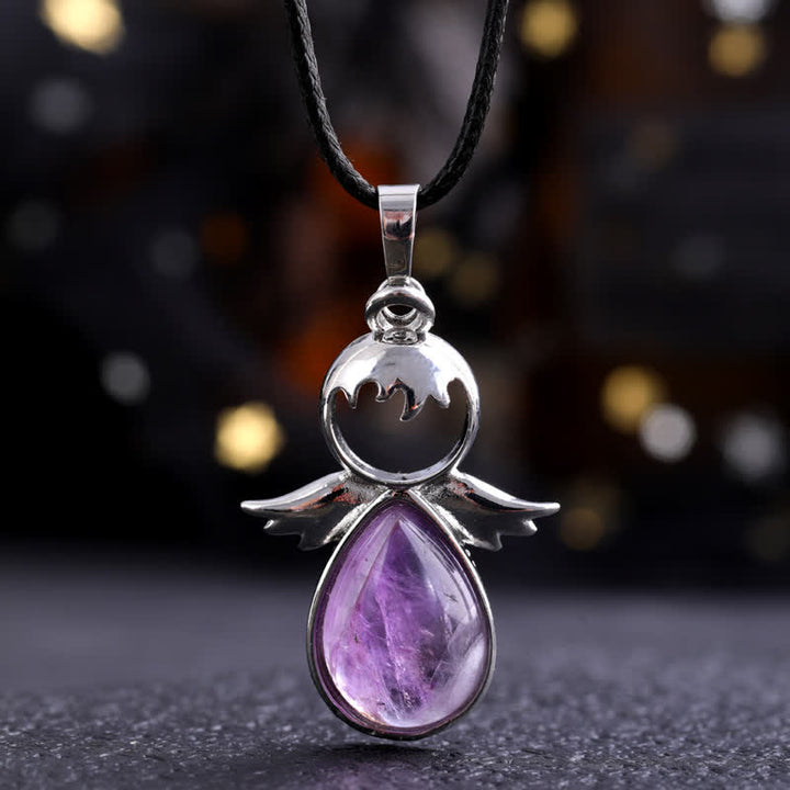 Olivenorma Angel Wing Crystal Drop Pendant Necklace - Amethyst - image 16