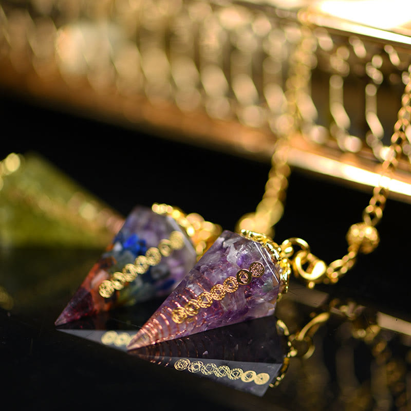 Olivenorma Natural Aquamarine Spiritual Pointed Crystal Pendulum - image 16