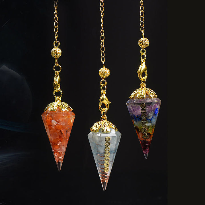 Olivenorma Natural Aquamarine Spiritual Pointed Crystal Pendulum - image 18