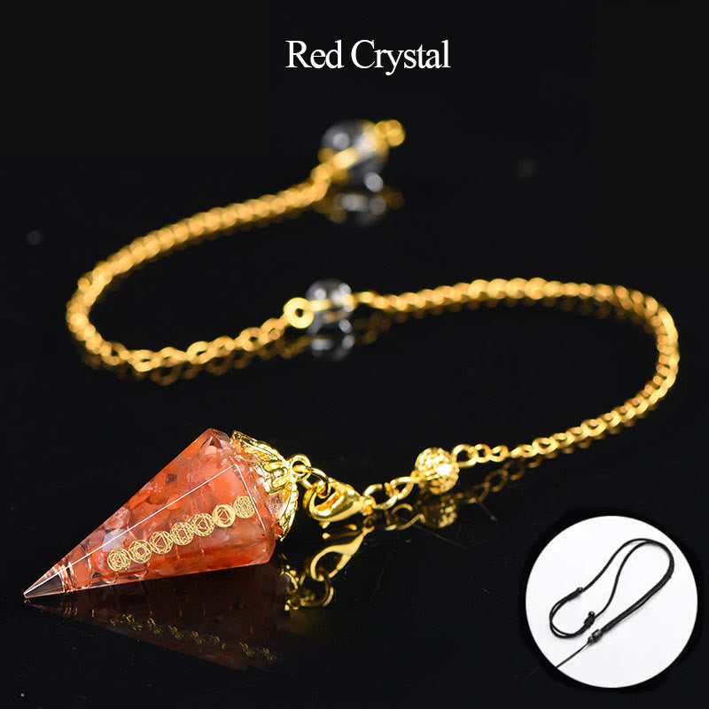 Olivenorma Natural Aquamarine Spiritual Pointed Crystal Pendulum - Red Crystal - image 11