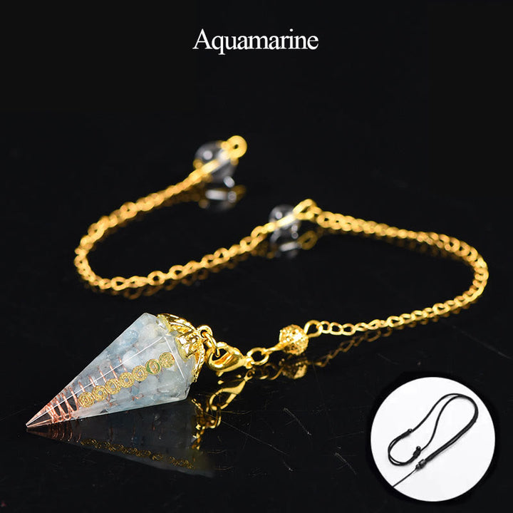 Olivenorma Natural Aquamarine Spiritual Pointed Crystal Pendulum - Aquamarine - image 1