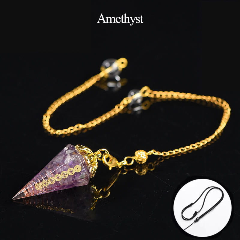 Olivenorma Natural Aquamarine Spiritual Pointed Crystal Pendulum - Amethyst - image 5