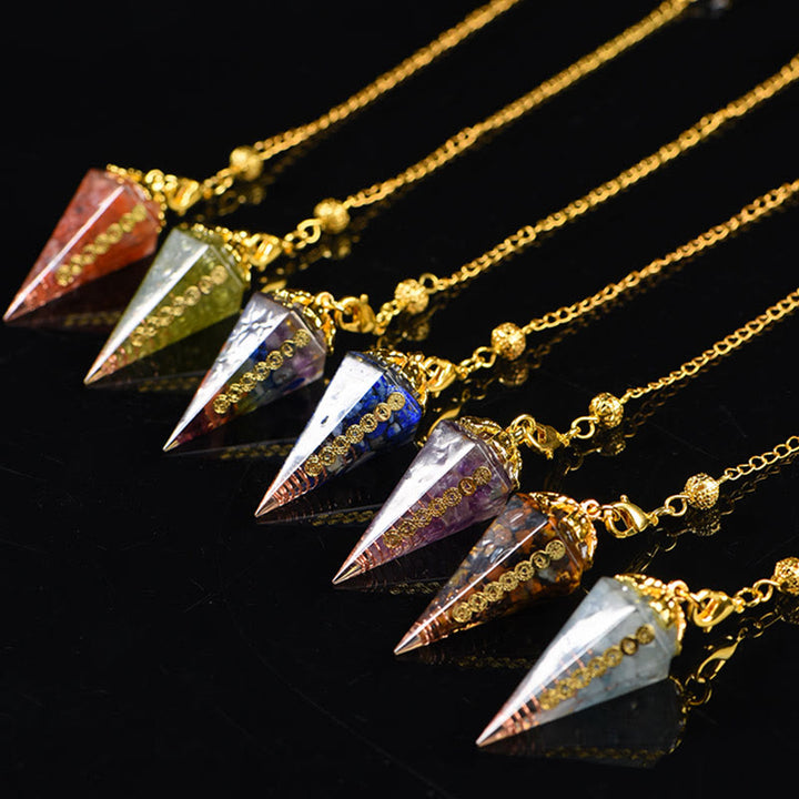 Olivenorma Natural Aquamarine Spiritual Pointed Crystal Pendulum - image 19