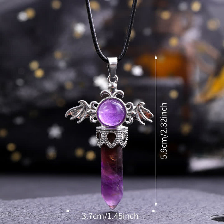Olivenorma Natural Stone Angel Devil Wings Pendant Necklace - image 19
