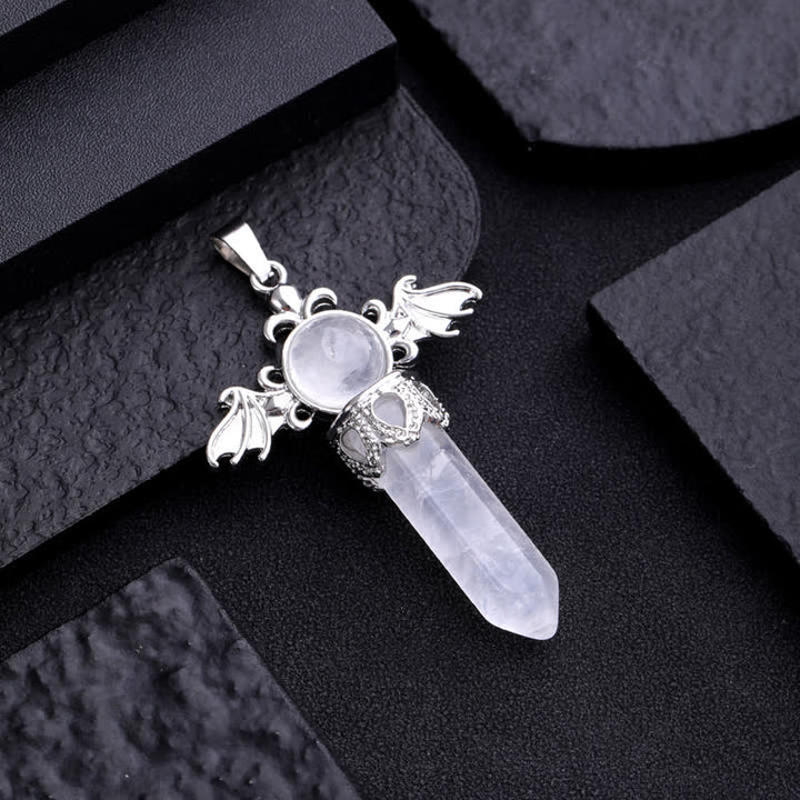 Olivenorma Natural Stone Angel Devil Wings Pendant Necklace - image 2
