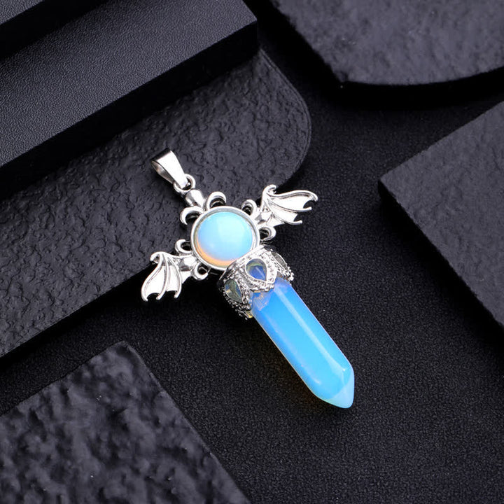 Olivenorma Natural Stone Angel Devil Wings Pendant Necklace - image 17