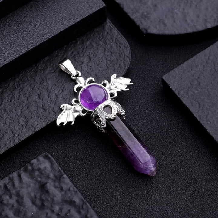 Olivenorma Natural Stone Angel Devil Wings Pendant Necklace - image 8
