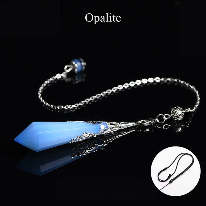 Olivenorma 24 Styles Natural Gemstones Crystal Dowsing Pendulum - Opalite - image 41