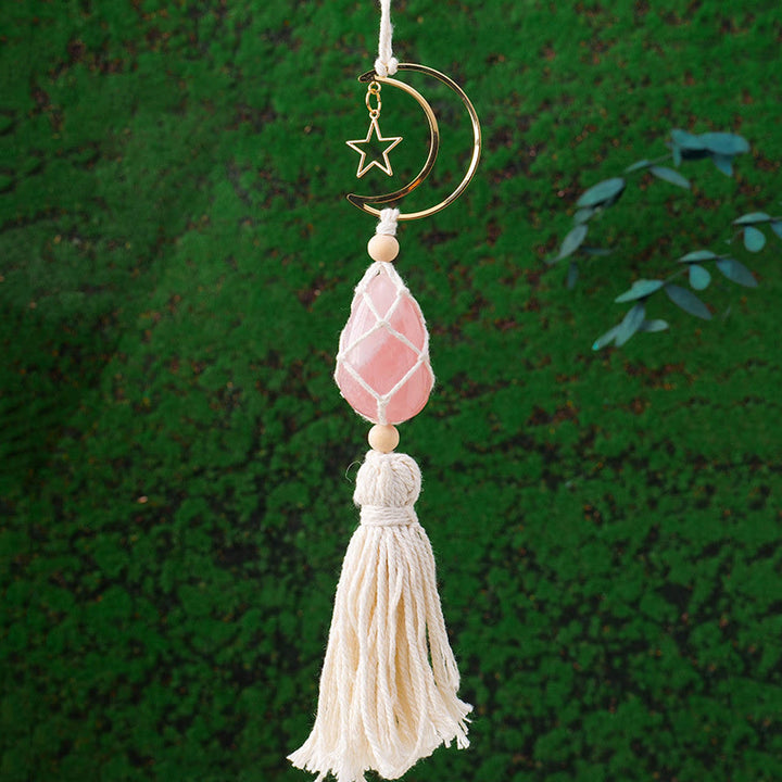 Olivenorma Natural Healing Reiki Gemstone Hanging Ornament - Rose Quartz - image 1