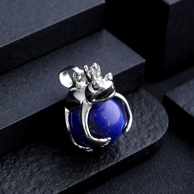 Olivenorma Funny Frog Natural Stone Pendant Necklace - Lapis Lazuli - image 13