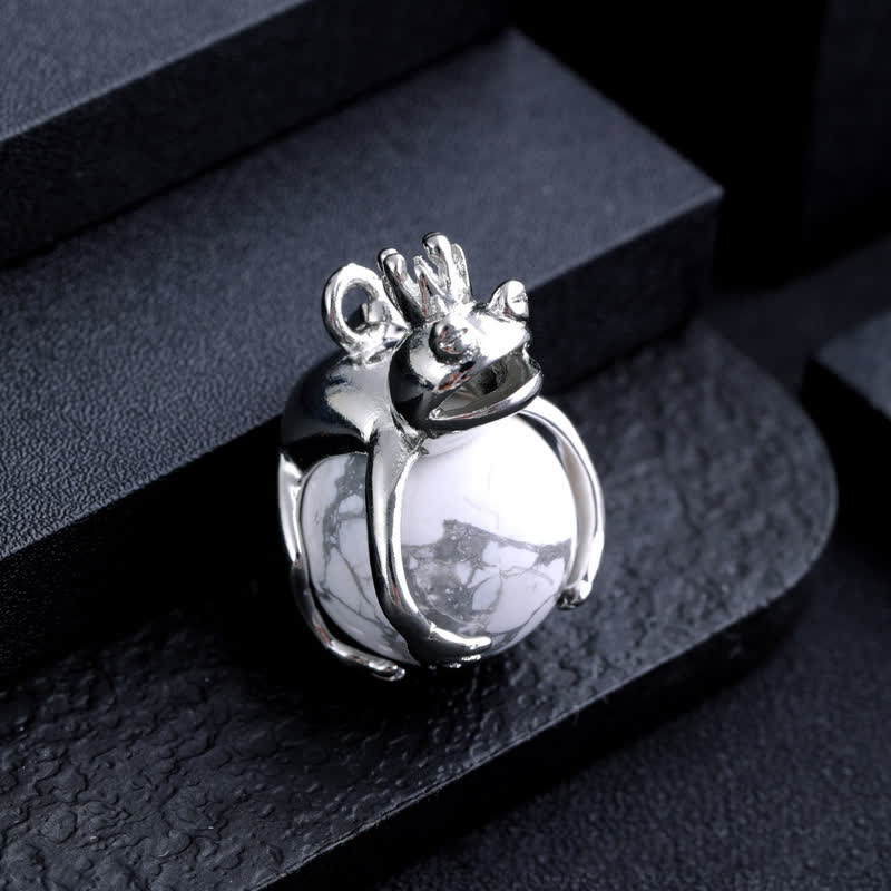 Olivenorma Funny Frog Natural Stone Pendant Necklace - White Turquoise - image 11