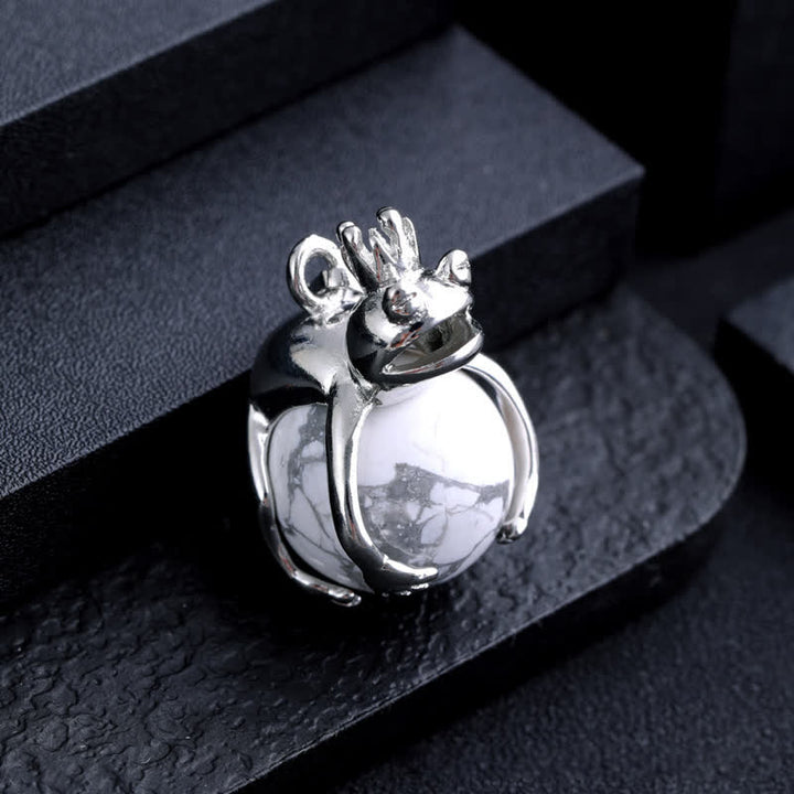 Olivenorma Funny Frog Natural Stone Pendant Necklace - White Turquoise - image 11
