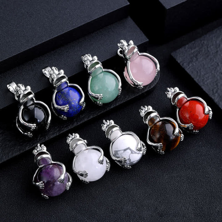 Olivenorma Funny Frog Natural Stone Pendant Necklace - image 23