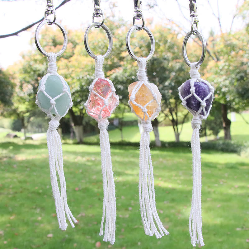 Olivenorma Raw Gemstone Tassel Car Hanging Ornament - image 28