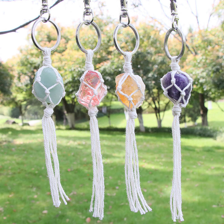 Olivenorma Raw Gemstone Tassel Car Hanging Ornament - image 28