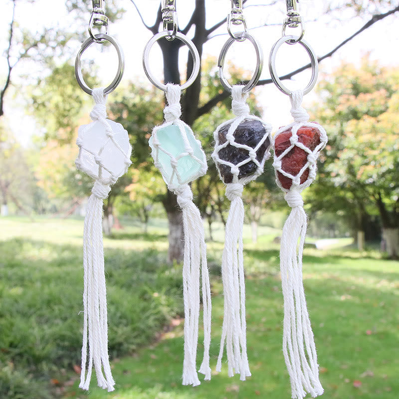 Olivenorma Raw Gemstone Tassel Car Hanging Ornament - image 29