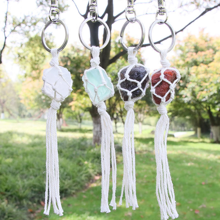 Olivenorma Raw Gemstone Tassel Car Hanging Ornament - image 29