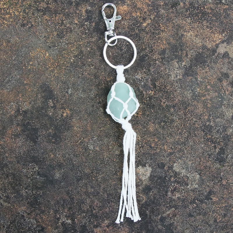 Olivenorma Raw Gemstone Tassel Car Hanging Ornament - Green Aventurine - image 6
