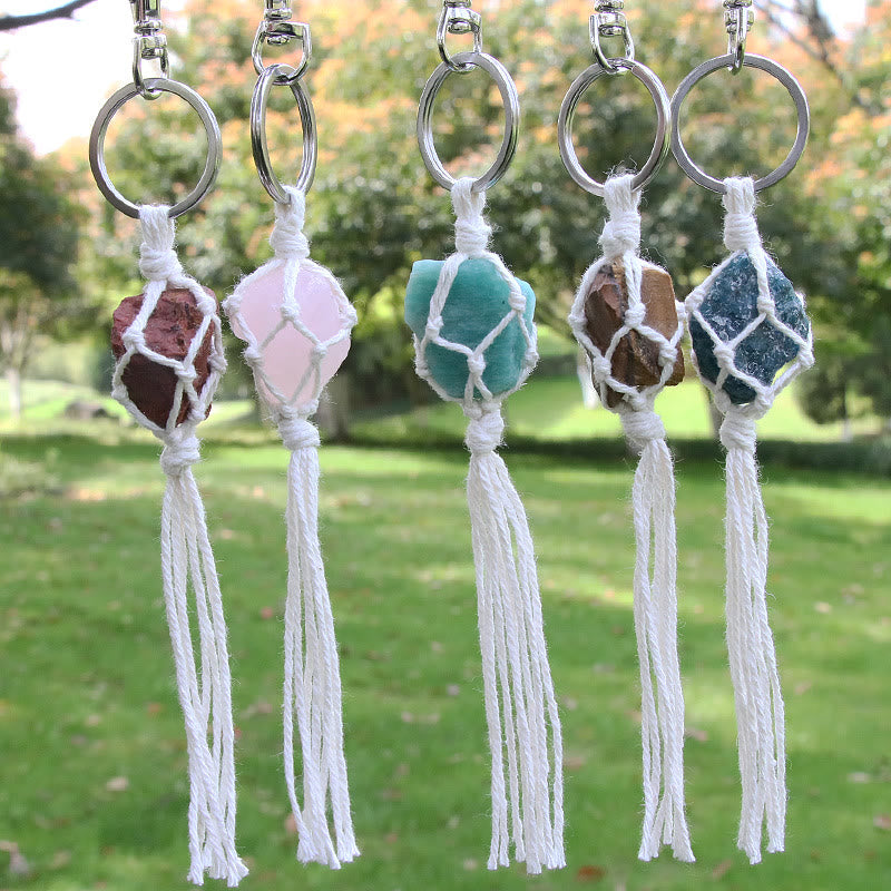 Olivenorma Raw Gemstone Tassel Car Hanging Ornament - image 0