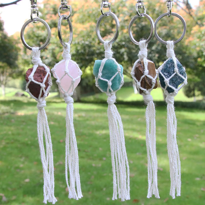 Olivenorma Raw Gemstone Tassel Car Hanging Ornament - image 0