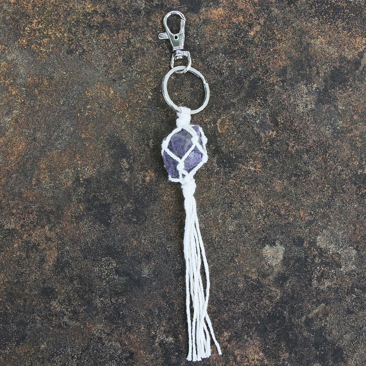Olivenorma Raw Gemstone Tassel Car Hanging Ornament - Amethyst - image 4