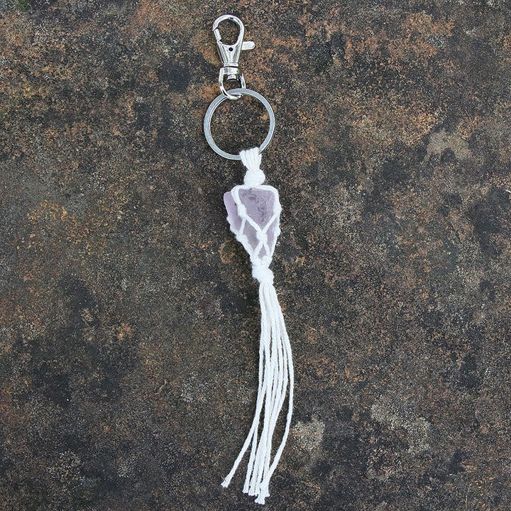 Olivenorma Raw Gemstone Tassel Car Hanging Ornament - Light Amethyst - image 22