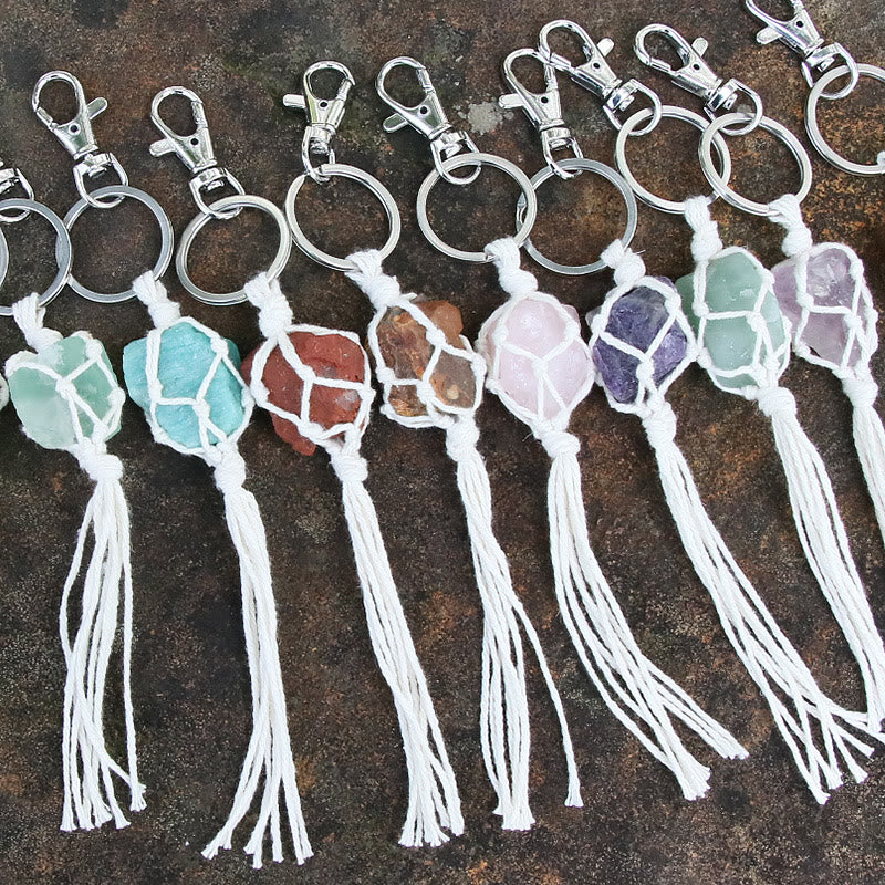 Olivenorma Raw Gemstone Tassel Car Hanging Ornament - image 30