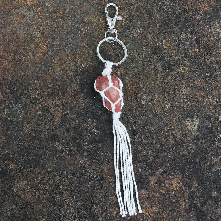 Olivenorma Raw Gemstone Tassel Car Hanging Ornament - Red Agate - image 12