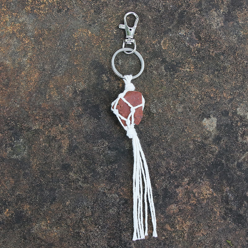 Olivenorma Raw Gemstone Tassel Car Hanging Ornament - Red Jasper - image 14