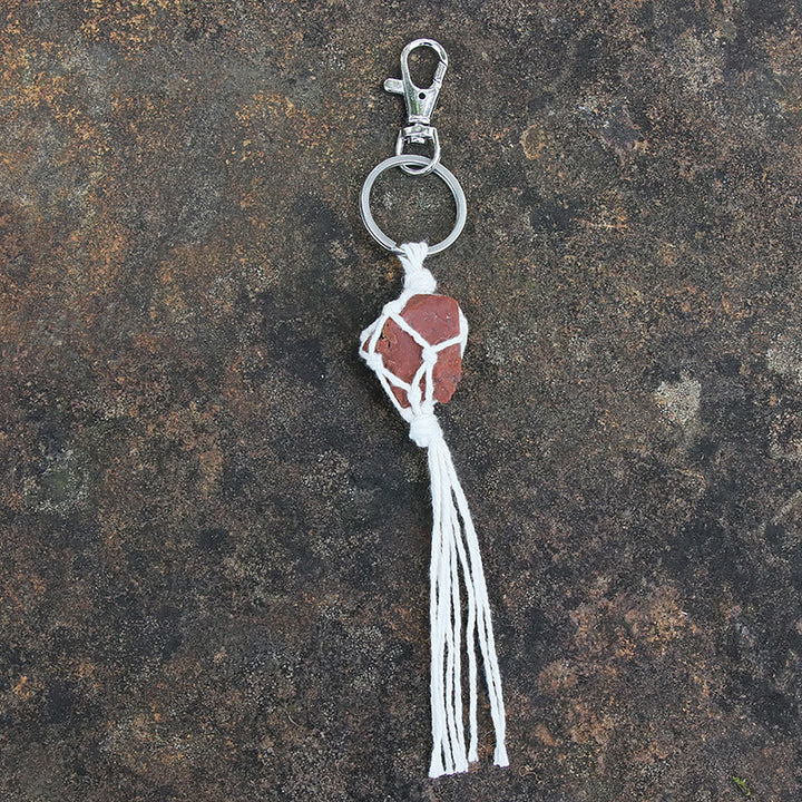 Olivenorma Raw Gemstone Tassel Car Hanging Ornament - Red Jasper - image 14
