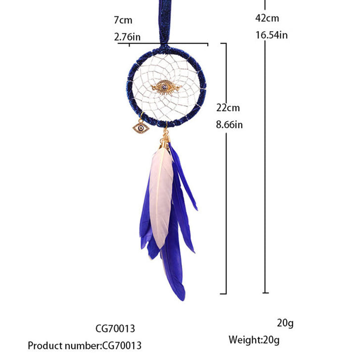 Olivenorma Evil Eye Dream Catcher Feather Tassel Hanging Ornament - image 6