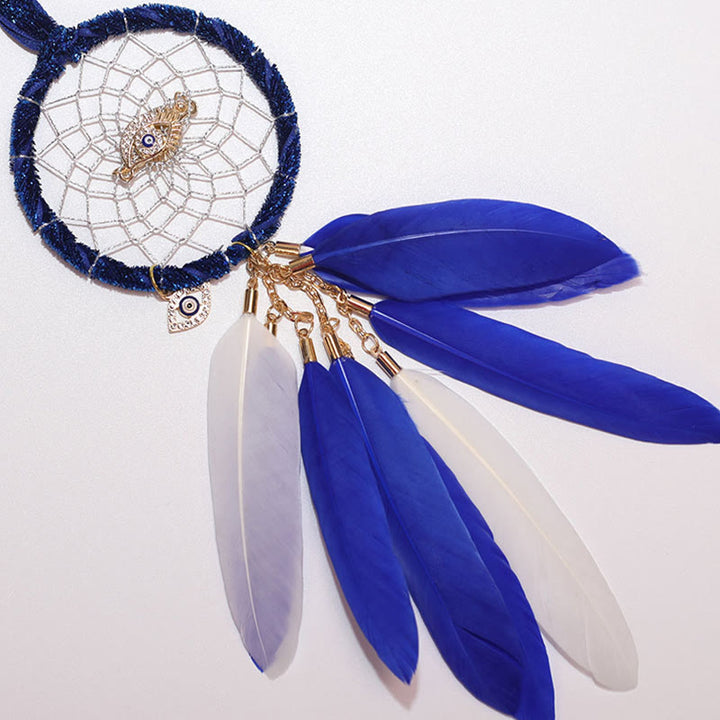 Olivenorma Evil Eye Dream Catcher Feather Tassel Hanging Ornament - image 4