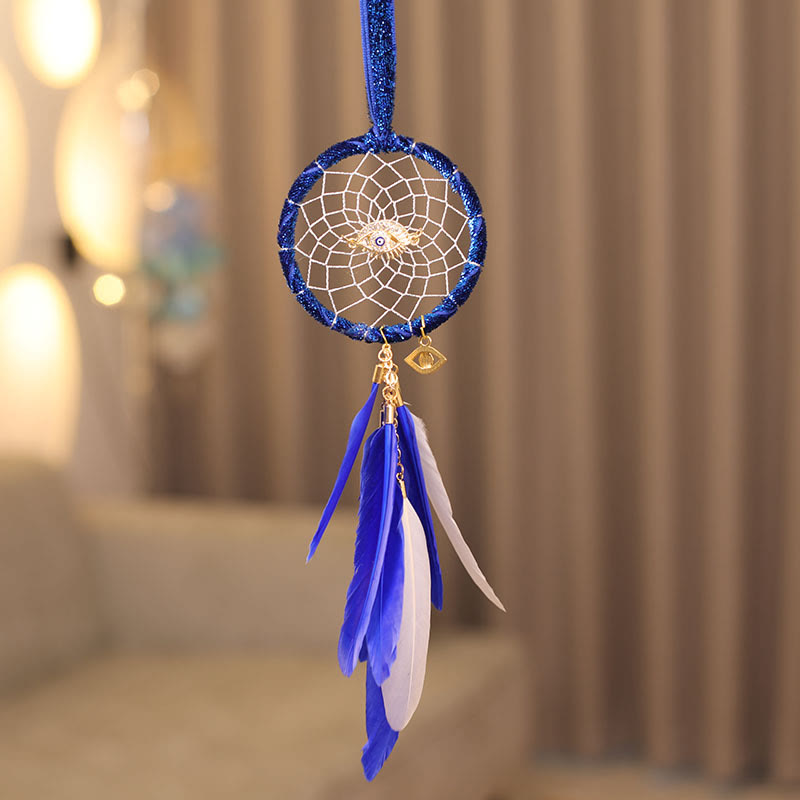Olivenorma Evil Eye Dream Catcher Feather Tassel Hanging Ornament - image 1