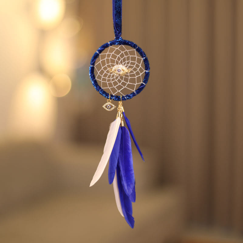Olivenorma Evil Eye Dream Catcher Feather Tassel Hanging Ornament - image 2