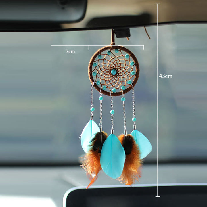 Olivenorma Turquoise Feather Dream Catcher Hanging Ornament - image 4