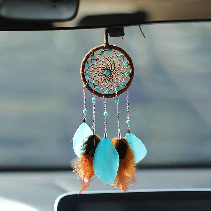 Olivenorma Turquoise Feather Dream Catcher Hanging Ornament - image 2