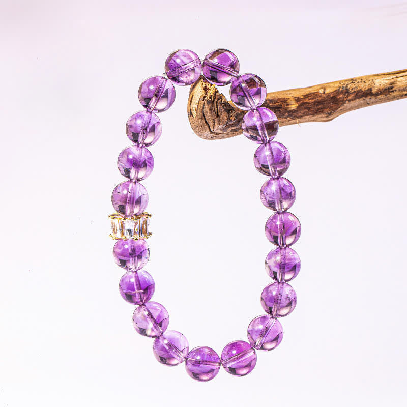 Olivenorma "Previewer" Natural Amethyst Beaded Bracelet - Amethyst - image 0