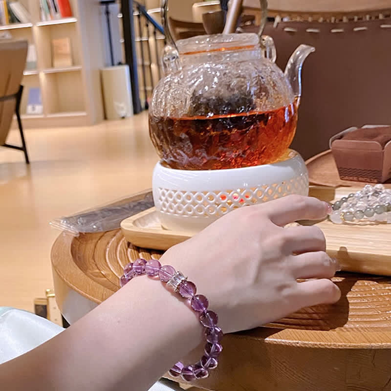 Olivenorma "Previewer" Natural Amethyst Beaded Bracelet - image 6