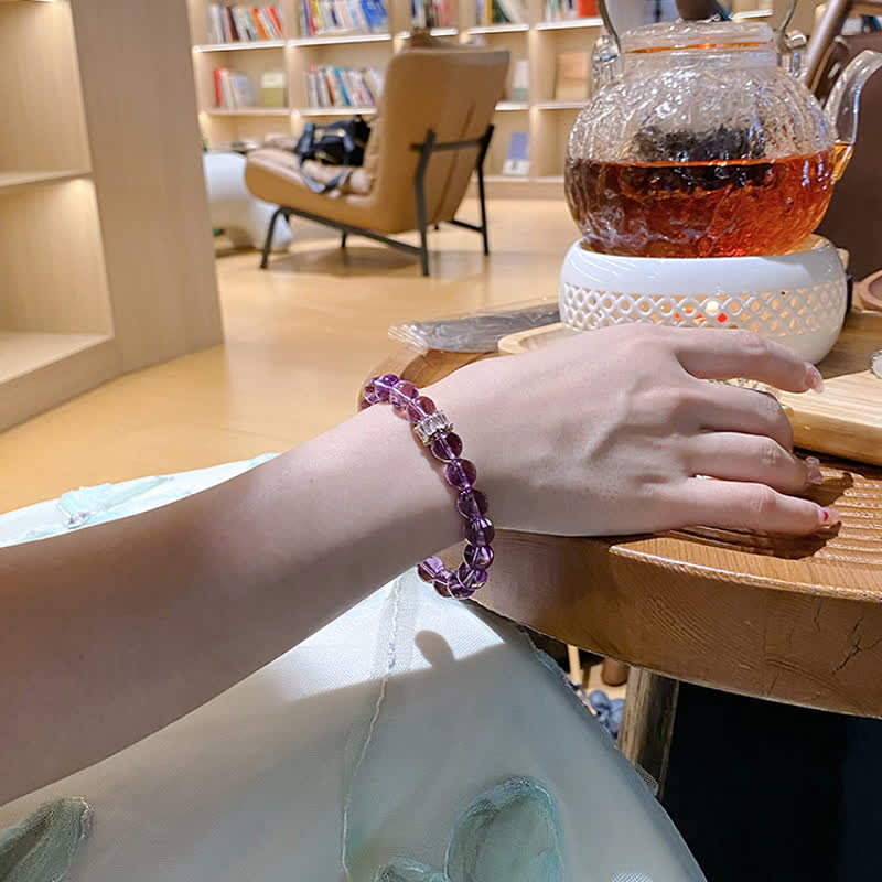 Olivenorma "Previewer" Natural Amethyst Beaded Bracelet - image 5