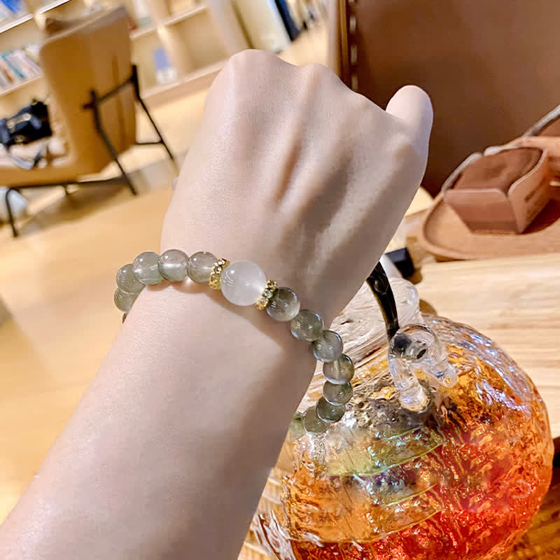 Olivenorma "Fortune Fairy" Natural Green Phantom Quartz Beaded Bracelet - image 1