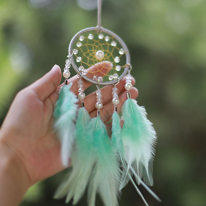 Olivenorma Clear Crystal Meditation Dream Catcher Ornament - Clear Crystal - Cyan - image 6