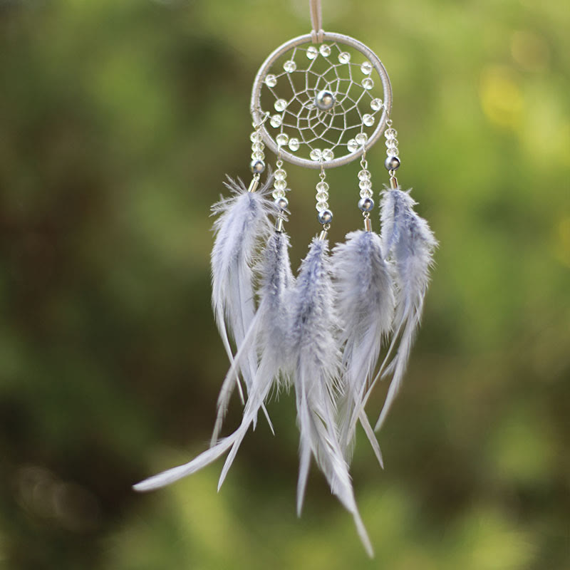 Olivenorma Clear Crystal Meditation Dream Catcher Ornament - Clear Crystal - Gray - image 8
