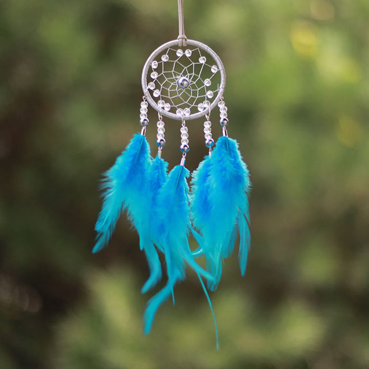 Olivenorma Clear Crystal Meditation Dream Catcher Ornament - Clear Crystal - Blue - image 4