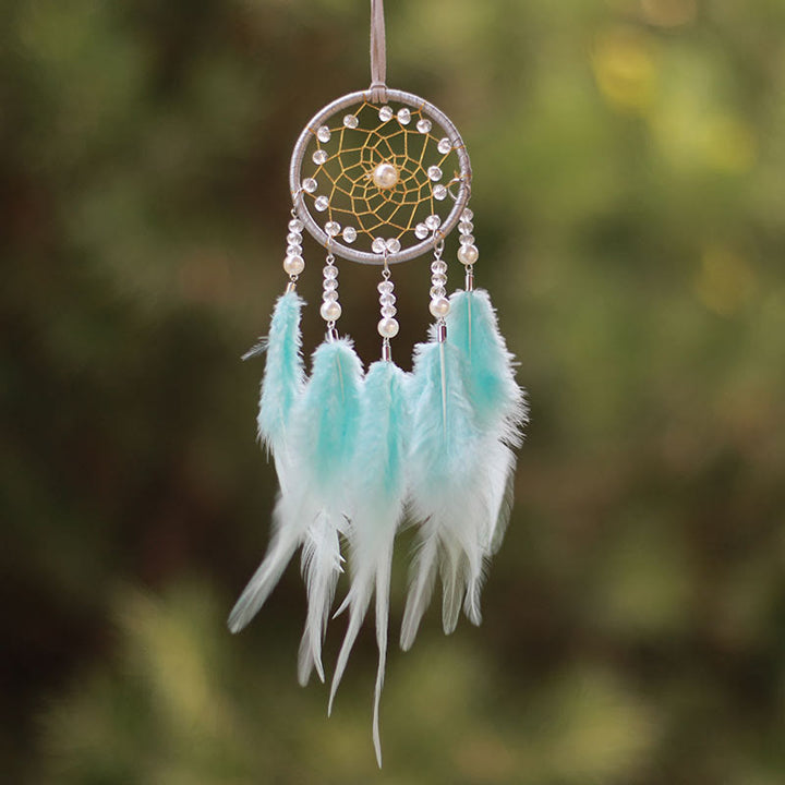 Olivenorma Clear Crystal Meditation Dream Catcher Ornament - Clear Crystal - LightBlue - image 5