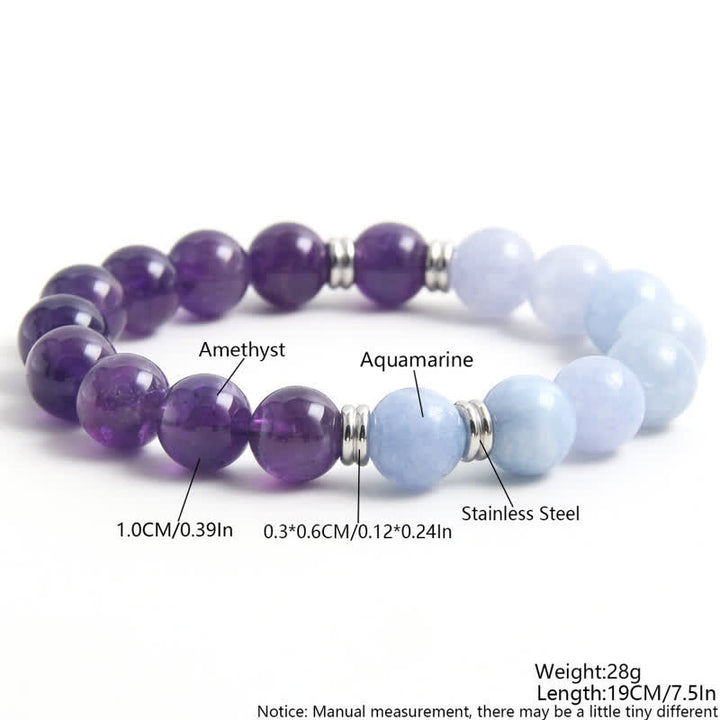Olivenorma Aquamarine Amethyst Beaded Bracelet - image 3