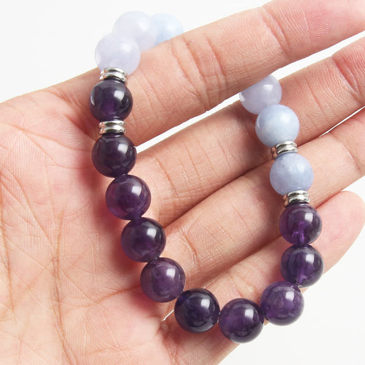 Olivenorma Aquamarine Amethyst Beaded Bracelet - image 2