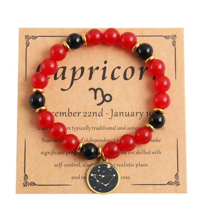 Olivenorma Natural Stone Beads Stainless Steel Zodiac Golden Bracelet - Capricorn - image 9