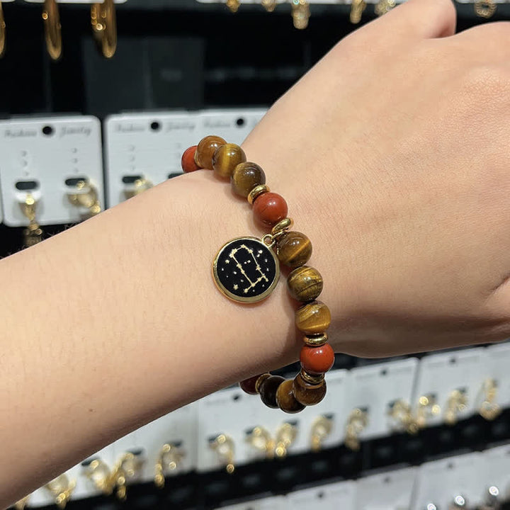 Olivenorma Natural Stone Beads Stainless Steel Zodiac Golden Bracelet - image 13